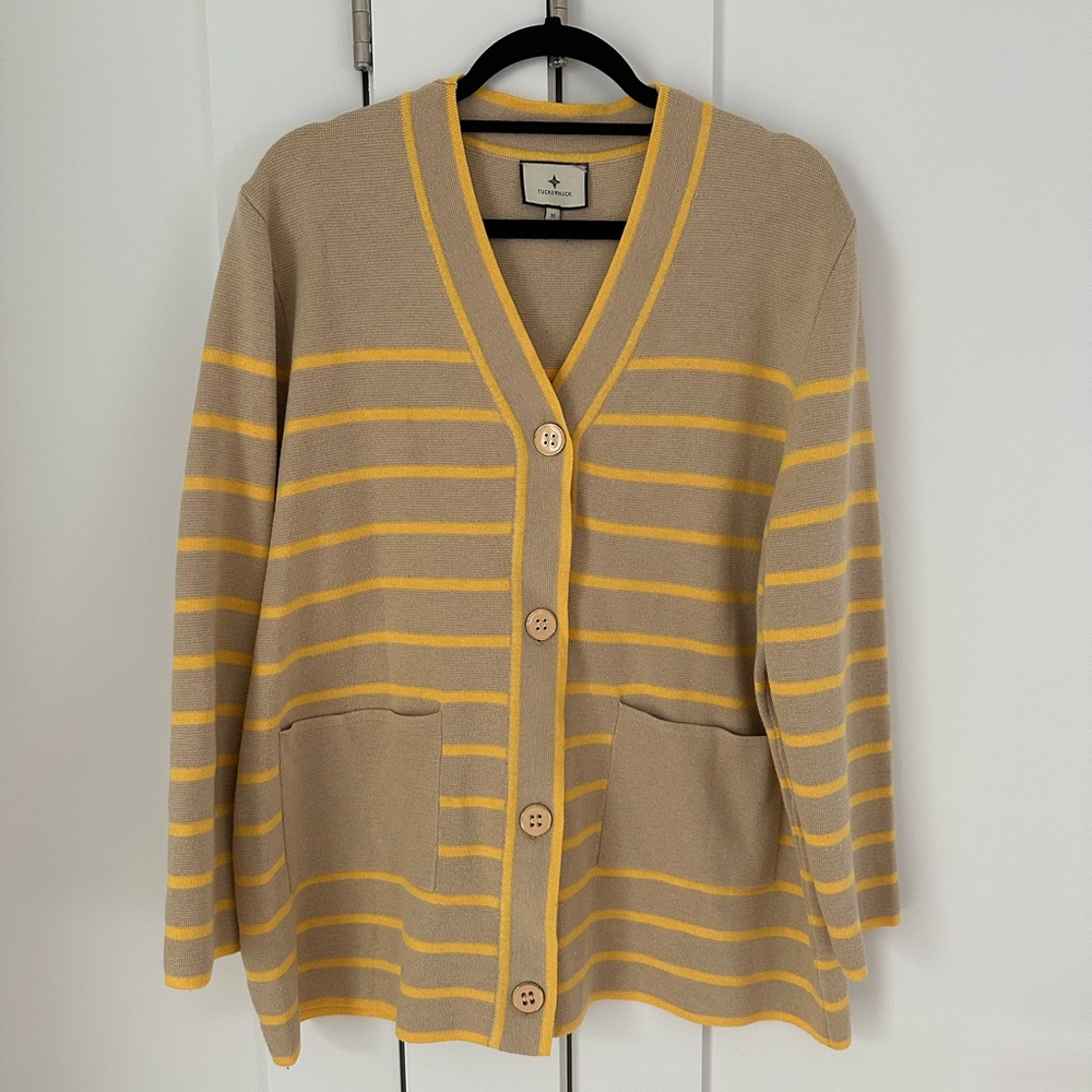 Tuckernuck Chai (Yellow and Beige) Striped Cardigan